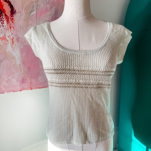 MAYLE la‎ Feminin Cashmere Cap Sleeve Knit Top - Picture 1 of 5